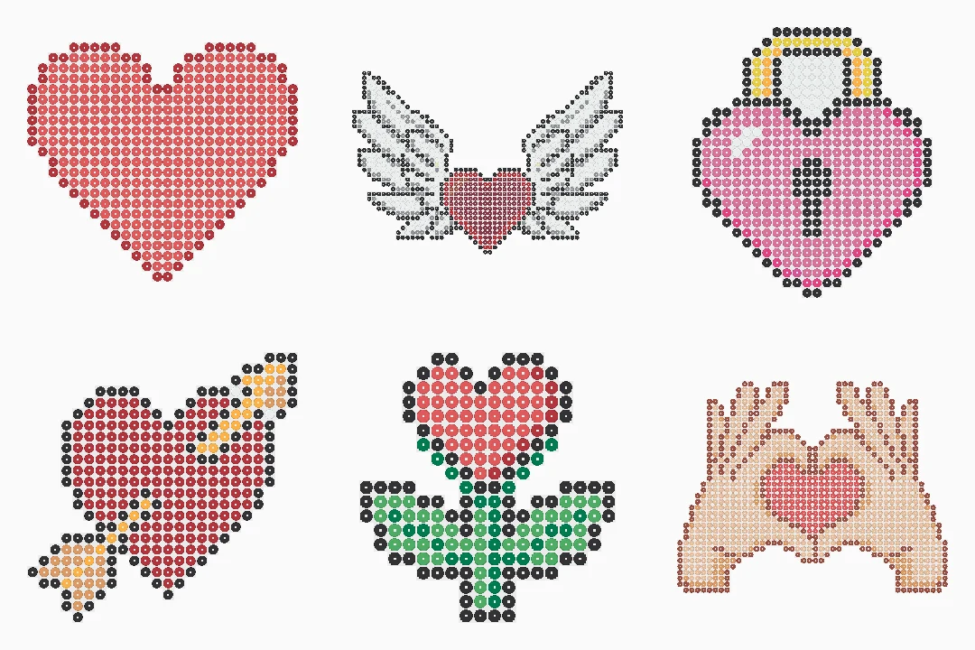 Heart Perler Beads bead patterns